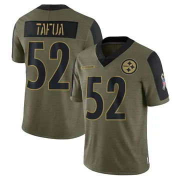 Youth Nike Pittsburgh Steelers Mika Tafua Olive 2021 Salute To Service Jersey - Limited