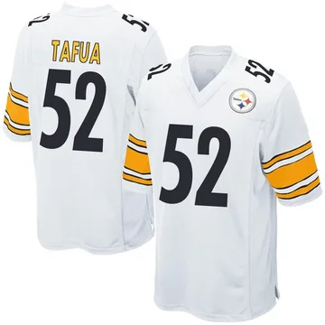 Youth Nike Pittsburgh Steelers Mika Tafua White Jersey - Game