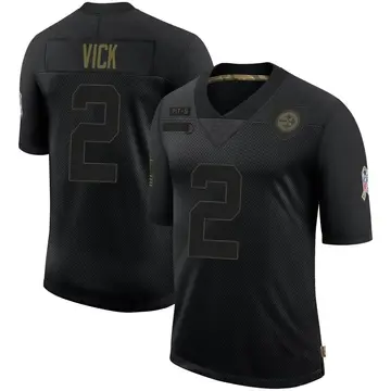 Youth Nike Pittsburgh Steelers Mike Vick Black 2020 Salute To Service Jersey - Limited