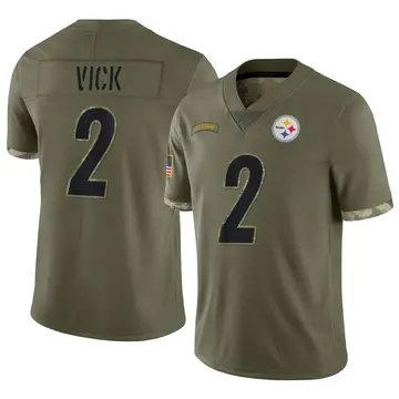 Youth Nike Pittsburgh Steelers Mike Vick Olive 2022 Salute To Service Jersey - Limited