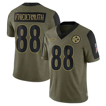 Youth Nike Pittsburgh Steelers Pat Freiermuth Olive 2021 Salute To Service Jersey - Limited