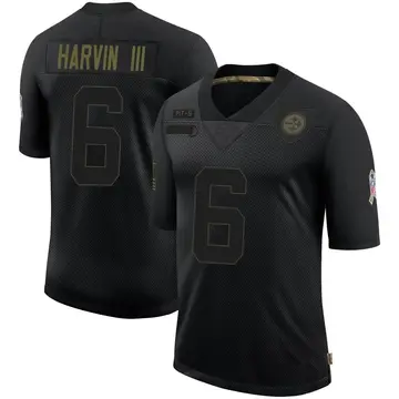 Youth Nike Pittsburgh Steelers Pressley Harvin III Black 2020 Salute To Service Jersey - Limited