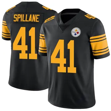 Youth Nike Pittsburgh Steelers Robert Spillane Black Color Rush Jersey - Limited