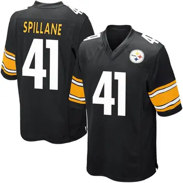 Youth Nike Pittsburgh Steelers Robert Spillane Black Team Color Jersey - Game