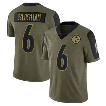 Youth Nike Pittsburgh Steelers Shaun Suisham Olive 2021 Salute To Service Jersey - Limited