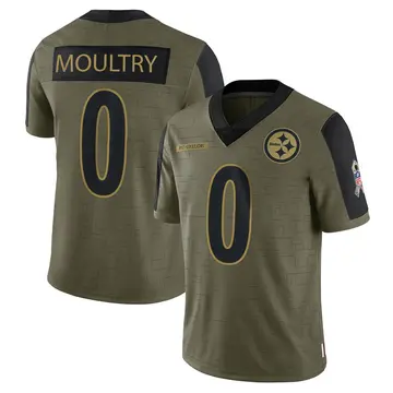 Youth Nike Pittsburgh Steelers T.D. Moultry Olive 2021 Salute To Service Jersey - Limited