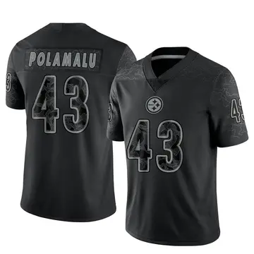 Youth Nike Pittsburgh Steelers Troy Polamalu Black Reflective Jersey - Limited