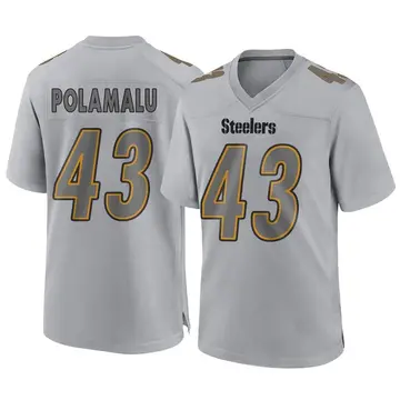 Youth Nike Pittsburgh Steelers Troy Polamalu Gray Atmosphere Fashion Jersey - Game