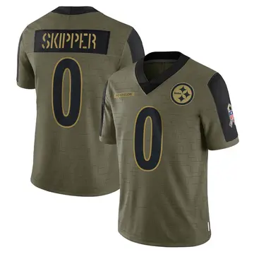 Youth Nike Pittsburgh Steelers Tuzar Skipper Olive 2021 Salute To Service Jersey - Limited