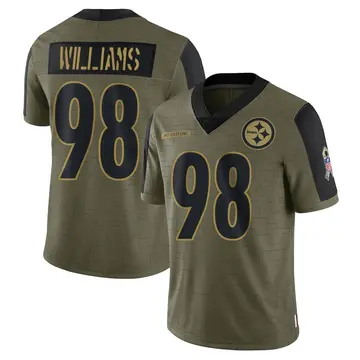 Youth Nike Pittsburgh Steelers Vince Williams Olive 2021 Salute To Service Jersey - Limited